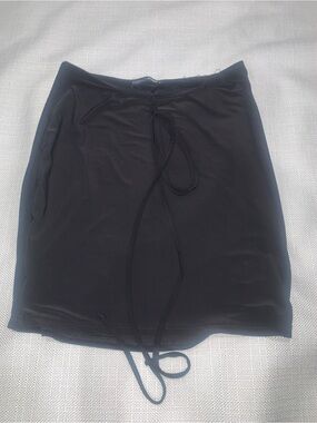 Fashion Nova Black Swim Skirt with Logo Waistband